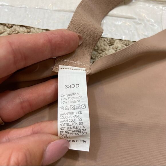 Ladies Front Closure Tan Padded Push Up Bra Size 38DD‎ - Picture 6 of 6